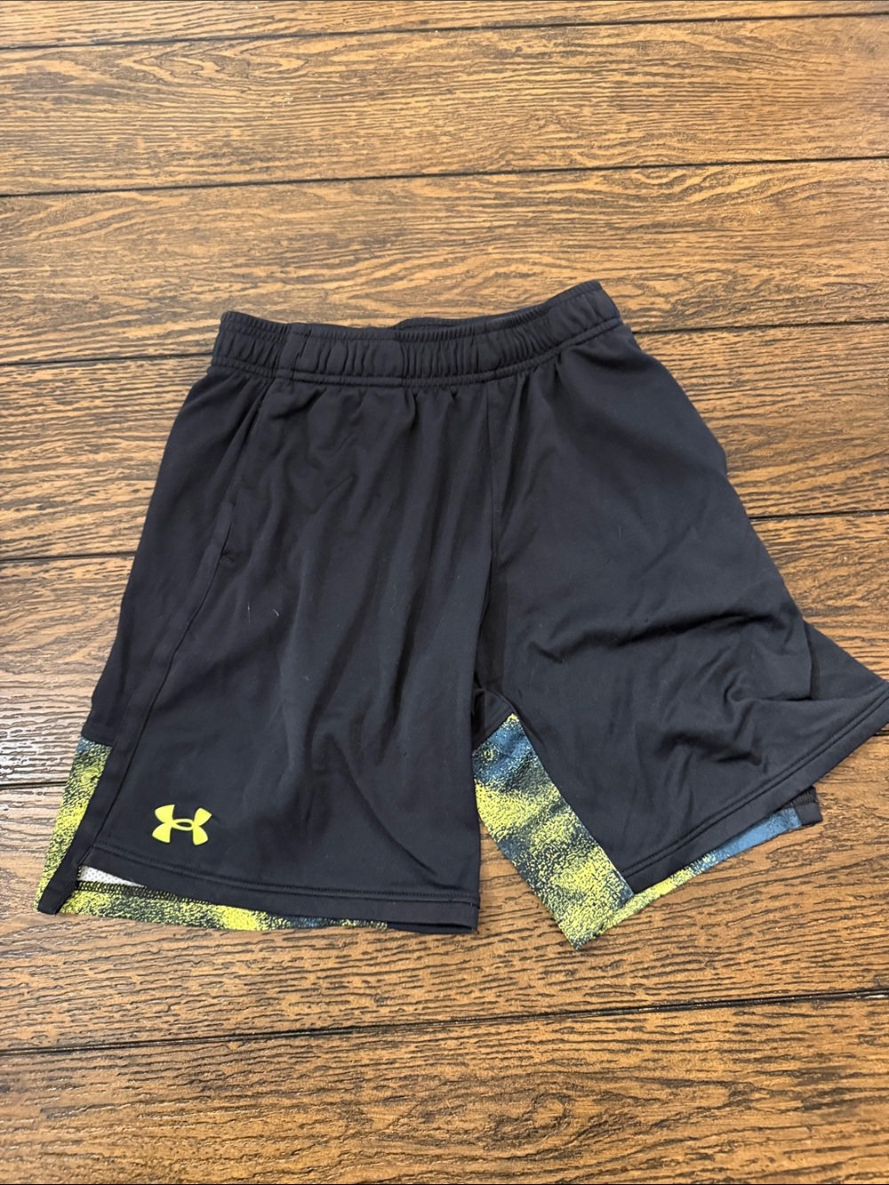 Under Armour Black Men's Athletic Shorts with Neon Yellow Accent